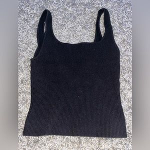 Babaton ribbed black tank top